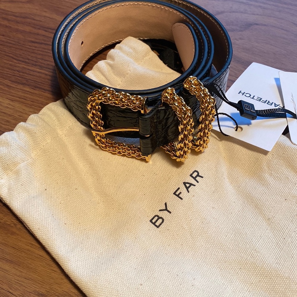 NWT BY FAR Croco belt